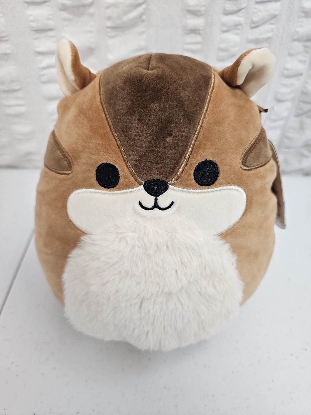 Squishmallows Melzie the Brown Chipmunk from the Fuzzy Belly Squad Kellytoy
